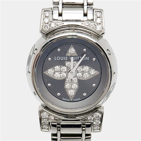 louis vuitton tambour diamond ladies watch